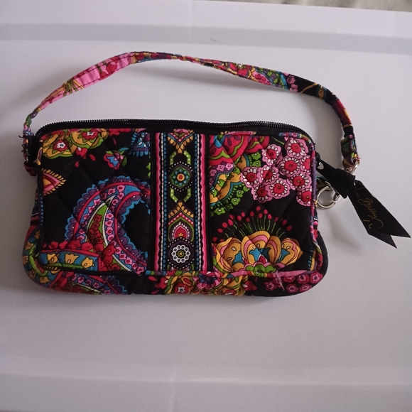 Vera Bradley Handbags - Retired Vera Bradley Symphony in Hue Floral Wristlet Mini Bag Made in USA